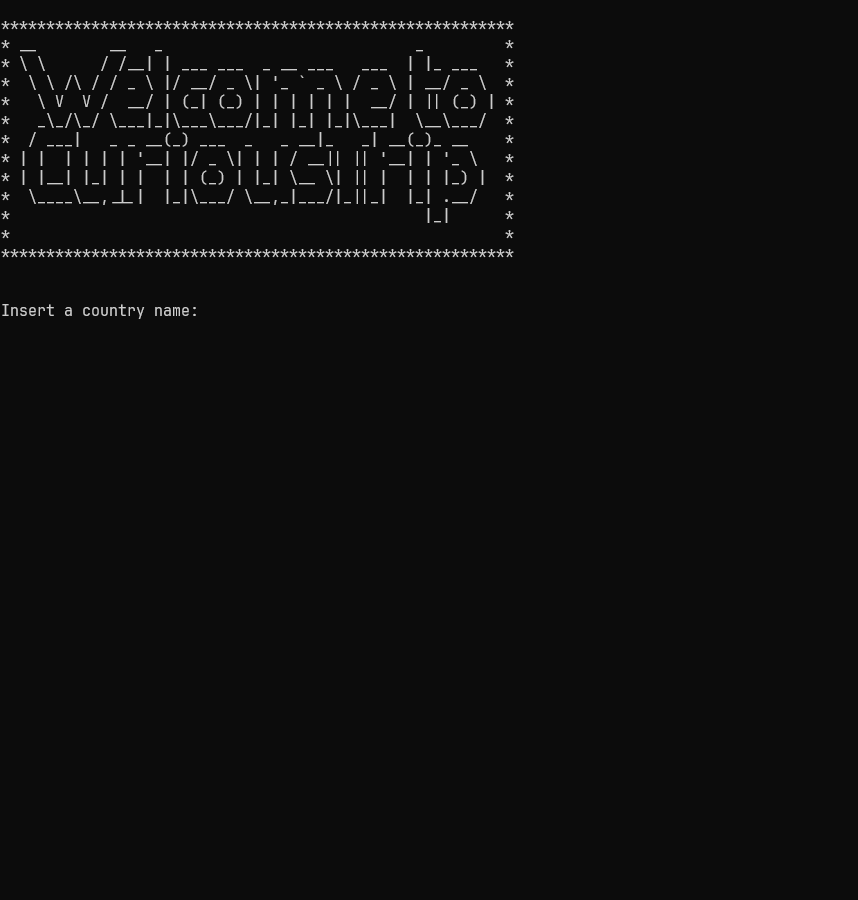Animated GIF showing the CLI terminal executing the Curious Traveler script